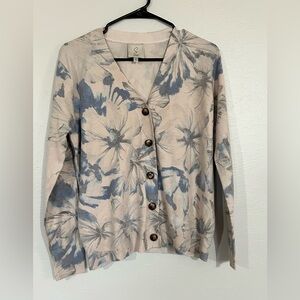 Sioni blush button down cardigan floral print size M nwot